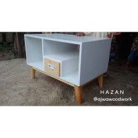 Lemari Cabinet TV Putih Hazan Ajwa Wood Work - Kayu Berkualitas Tebal