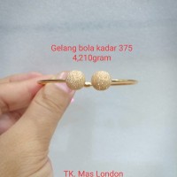 Gelang bulat bola emas 375