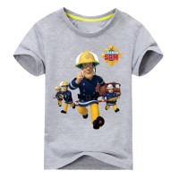 Terlaris 2018 Fireman Sam Anak 3D Kartun Cetak Cotton T-shirt Untuk