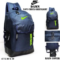 TAS RANSEL NIKE JUST DO IT PRIA ANAK SEKOLAH OLAHRAGA BLACK WHITE