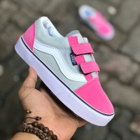 Vans Old Skool Kids /sepatu anak abu pink