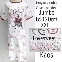 Best baju tidur piyama jumbo dewasa wanita kaos setelan celana pendek