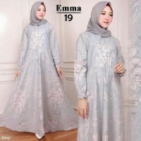 GAMIS MONALISA MOTIF TERBARU 2021 GAMIS SYARI MAXI EMMA 19 ABU MURAH