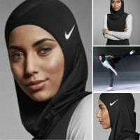 Hijab Sport / Jilbab Instan Renang / Kerudung Olahraga - Hitam