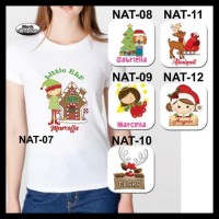 F5Kyo5 New Baju / Kaos Dewasa Wanita Tema Natal - Putih, Size Xl