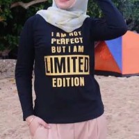 Kaos Polos / Baju Lengan Panjang Wanita Limited Edition - Hitam