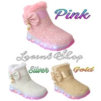 Fashion Shoes Kids Boots LED Perempuan, Glitter lampu, Pesta karenina