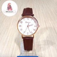 Jam Tangan wanita Geneva Leather Quartz Termurah warna Coklat Kulit
