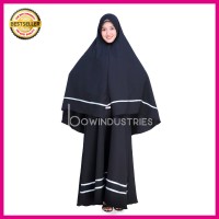New Baju Gamis Wanita Syari Jumbo Model Fatiha Hitam Mosscrepe 1 Set