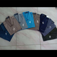 Baju Koko Arab Muslim Pria Haibah Kemeja Elegan lisCombinasi.t Full - Navy, S