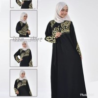 abaya arab hitam gamis saudi non pasmina elegan ziper muslimah zhiras - Hitam, M