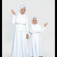 Baju Muslim/Gamis Anak Perempuan Warna Putih Untuk Manasik - Putih S