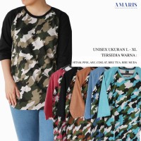 Murah Amaris Fashion - Kaos Raglan Army Warna - Kaos Atasan D