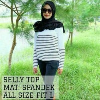 Unik FFO SELLY Top Kaos Salur Baju Salur Kaos Murah Wanita