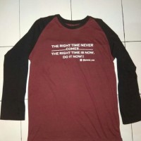 kaos panjang, 3/4 raglan custom katun combed 30s sablon plastisol