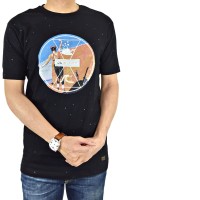 BAJU KAOS PRIA COWOK MOTIF TERBARU A QUIKSILVER BLACK BLUE PREMIUM