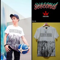 KAOS DISTRO 3SECOND BAJU PRIA WARNA PUTIH