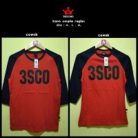 Kaos distro 3second cowok reglan murah COUPLE