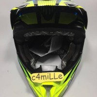 JUAL HELM KYT CROSS OVER SE STEP UP BLACK YELLOW FLUO CYAN BLUE TRAIL