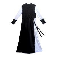 dst - Baju Muslim Couple Gamis Ibu dan Anak Jersey - Hitam Putih