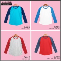 Kaos Polos Perempuan Baju Lengan Panjang Bahan Cotton Combed Wanita