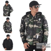 JAKET BOMBER LORENG / JAKET BOMBER ARMY / MILITER / JAKET PRIA - Army Green,