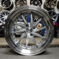 velg mobil racing TIAKUR ring 16 lebar belang warna silver pholish