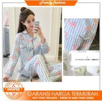 FF-PJ8973 Setelan Baju Tidur Wanita Cantik Celana Panjang + Lengan