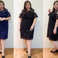 Dress dian pelangi BAJU BROKAT/BRUKAT FURING DRESS JUMBO BIGSIZE BESAR