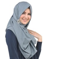 New Hijab Jilbab Pashmina Kerudung Import motif bunga - Krem Terlaris