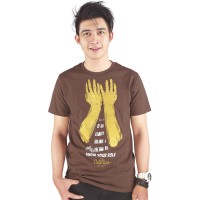 Baju Kaos Tshirt Pria Cowok Keren Terbaru Warna Coklat PS 197 CZ