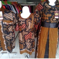 baju gamis batik couple ibu dan anak