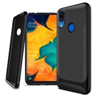 case samsung a20 2019 soft tpu carbon fiber casing cover original