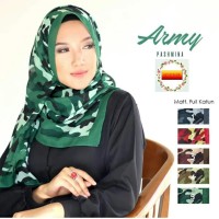 HIJAB JILBAB KERUDUNG MURAH PASHMINA ARMY FULL KATUN 01 Limited