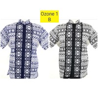 Baju Koko Street Muslim Lebaran Pria motif Etnik Katun Bordir Pendek L