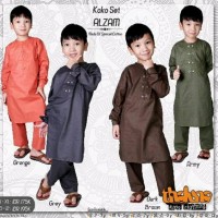 santi colection Baju Koko Pakistan Anak Lengan Panjang Katun Polos