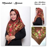 Manahel Bunga Bahan Satin Pashmina Hijab Kerudung Scarf Jilbab Limited
