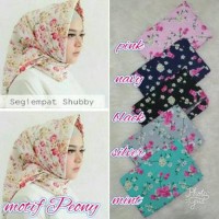 Grosir REAL VIDEO segimpat SHABBY chic bunga jilbab segi empat Limited