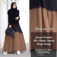 GAMIS GROSIR88-5 DELIZA SET SYARI BAHAN JERSEY PREMIUM LD 94