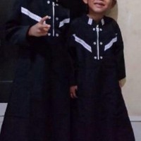 JB - baju muslim koko gamis anak arab pria laki syar'i hitam (1 sd 12