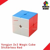 BIG SALE Rubik 2x2 Yongjun Magic Cube STICKERLESS RED Speedcube