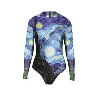 Baju Renang Wanita - Lengan Panjang - Motif Van Gogh