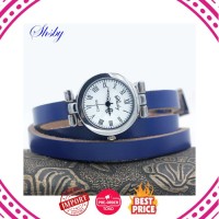 Jam Tangan Wanita Impor Shsby Fashion Panjang Kulit Perak Gelang Roma