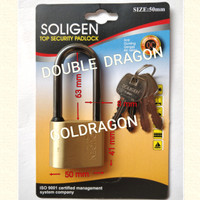 Gembok Soligen Baja Hitam 50 mm Panjang
