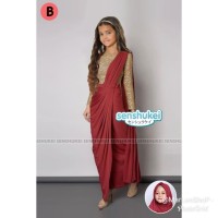 Import 4-14t Senshukei 42 B Gamis Gaun Baju Sari India Anak Marun Gold