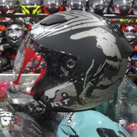 Helm Half Face KYT DJ Maru SE Venom Black Doff / Silver