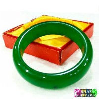PM-Gelang Batu Giok hijau Asli Natural China Bulat Donat