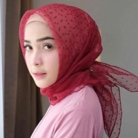 TERBARU HIJAB JILBAB KERUDUNG SEGIEMPAT ORGANZA - JILBAB RUBIAH DOT