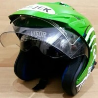 Helm Double Visor SNI GO-JEK Warna Hijau Muda Setara INK KYT BMC