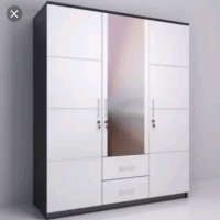 FURNITURE / lemari pakaian 3pintu minimalis warna putih